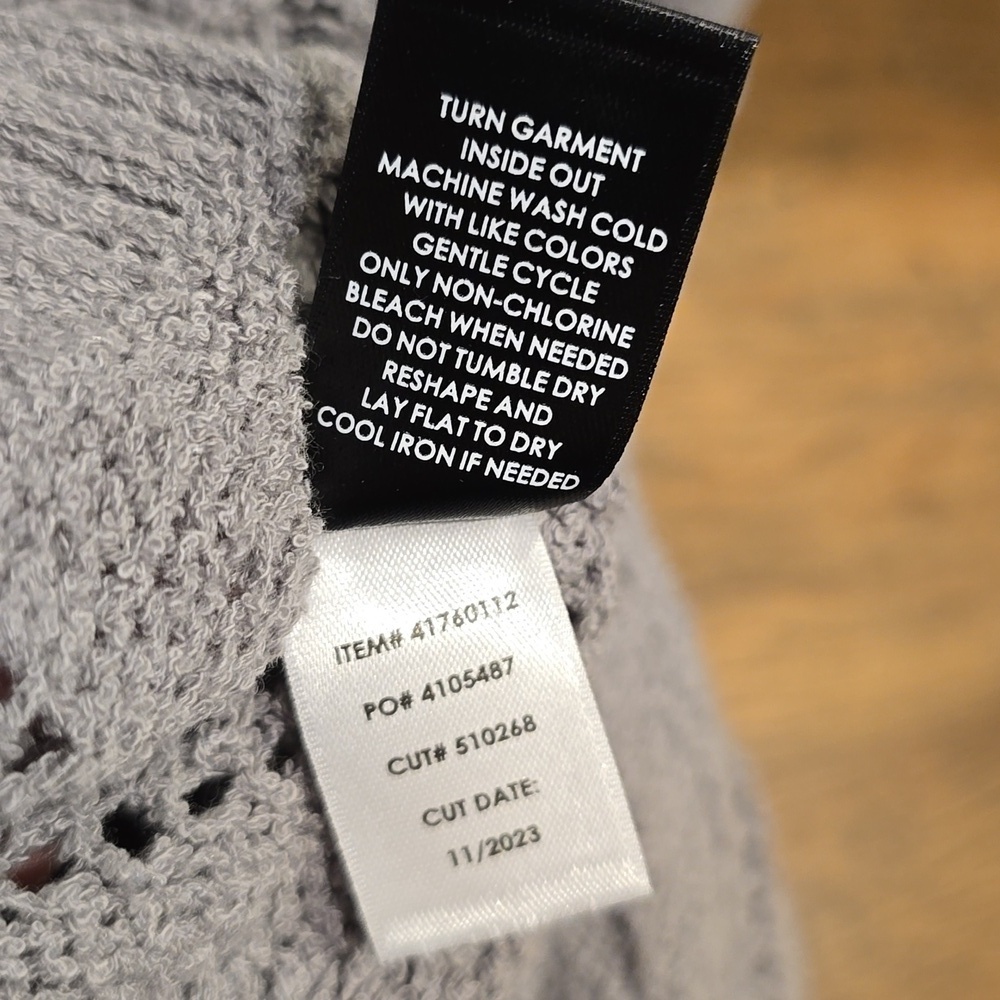 Torrid - Pointelle Cardigan V-Neck Sweater in Formal Gray​​​​ - Picture 9 of 12